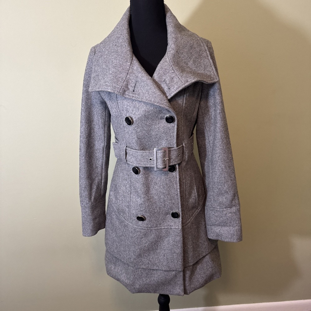 Black Rivet Women's Peacoat Belted And Layered Beautifully Made See Pics Size XS